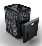 Soba Sauna Prutok PKC-02P 8mm grosime placă superioară, Canal dublu fum S, Ușă cu geam SCHOTT ROBAX