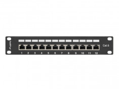 Patch Panel Lanberg 10 inch 12 porturi Black foto