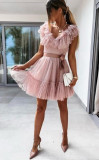 Rochie scurta Tulle Rosalia Pink