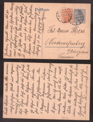 Germany Reich 1921 Old postcard postal stationery to Taunus D.881 foto