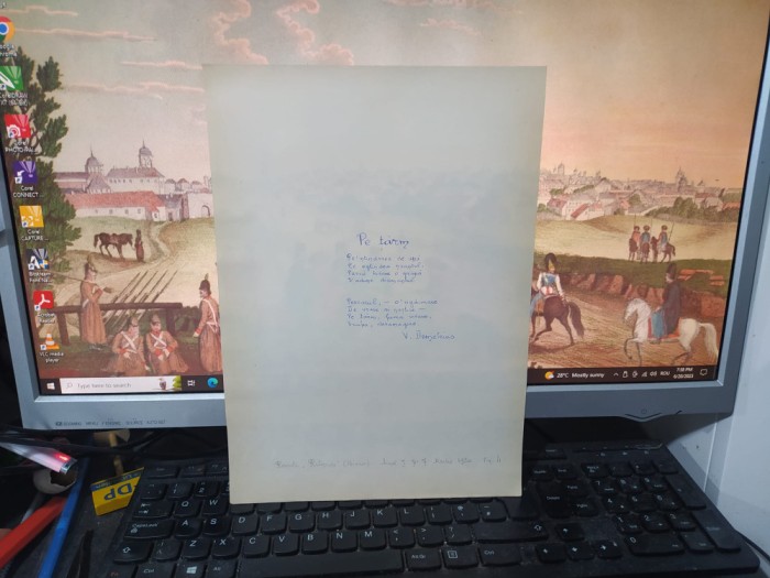 V. Demetrius, 1 poezie scrisă de m&acirc;nă de un admirator, circa 1930, Pe țărm, 050