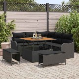 Cumpara ieftin Set de canapele pentru gradina 8 buc. 7-Locuri Negru
