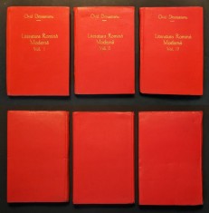 1929-1933 LITERATURA ROMANA MODERNA &ndash; Ovid Densusianu Vol 1+2+3 I II III Studii Literare Istoria Literaturii Romane. circa 575 pag Editie Completa BRM