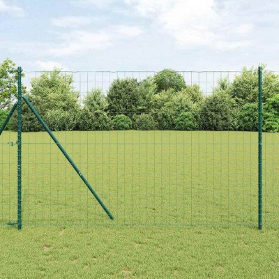 vidaXL &amp;Icirc;ngrădire cu st&amp;acirc;lpi Verde 1.6 x 10 m Oțel foto