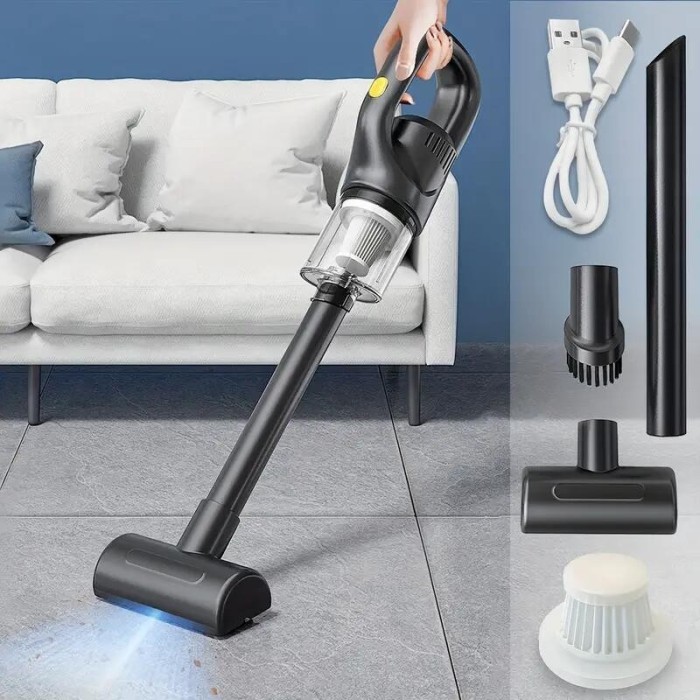 Aspirator Portabil fara Fir, Incarcare USB, Pentru Casa si Masina, Autonomie 45 min, Verde