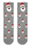 Șosete haioase bumbac, model Moș Crăciun cu pompon, DiWaRi 447 - Gri, 27-29 (42-45), Conte Elegant