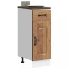 Dulap Baza Bucatarie Gossi Kalmar Lemn Vechi 30x46x81.5 cm, Sertar si Usa, Picioare Reglabile