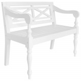 Cumpara ieftin Bancă Batavia, alb, 98 cm, lemn masiv mahon