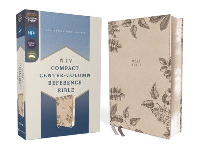 Niv, Compact Center-Column Reference Bible, Leathersoft, Stone, Red Letter, Comfort Print foto