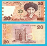 Kargazstan (Kyrgyzstan) (p#19) 20 Som 2002 UNC 'Toğoloq Moldo'; (ROG CITITI DETALIILE!)