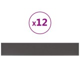 Cumpara ieftin Panouri de perete 12 buc. gri 90x15 cm piele ecologica 1,62 m&sup2;