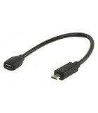 Cablu adaptor MHL mama - MHL SIII tata micro USB 11 pini 0.2m negru