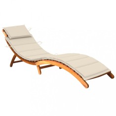 vidaXL Șezlong de grădină cu pernă, lemn masiv de acacia 3061574