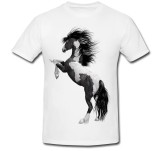 Cumpara ieftin Tricou &quot; Black and white horse &quot;