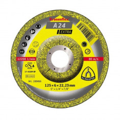 Disc Polizare Klingspor A24 Extra, 125x6x22mm, Universal, Metal, Disc Polizare Standard Metale, Disc pentru Polizorul Unghiular, Disc pentru Flex, Pan