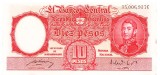 Argentina 10 Pesos 1956-61 P-265b Bosio Morales Seria 35006937C