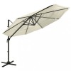 Gossi umbrela de soare 4 niveluri, stalp de aluminiu, nisipiu, 3x3 m