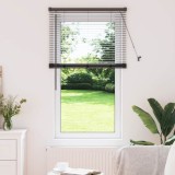 vidaXL Jaluzea pentru Fereastră cu perdele Altele Manual Negru 80 x 130 cm Aluminiu