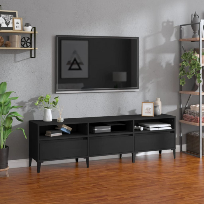 Comoda TV, negru, 150x30x44,5 cm, lemn prelucrat GartenMobel Dekor