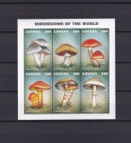 Mini-coală 6 Timbre Guyana 1997 - Tematica Ciuperci (Mushrooms of the World) - MNH -GB