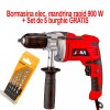 Bormasina Percutie Joka 900W, 3000 RPM, Mandrina Rapida + Set 5 Burghie Tolsen - Beton/Retea/Profesional