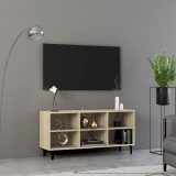 VidaXL Comodă TV cu picioare metalice, stejar sonoma, 103,5x30x50 cm