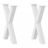 vidaXL Picioare de masă &icirc;n formă de X, 2 buc., alb, 60x(72-73) cm, oțel 4012973