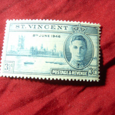 Timbru St.Vincent colonie britanica 1946 R.George VI, val. 3 1/2p