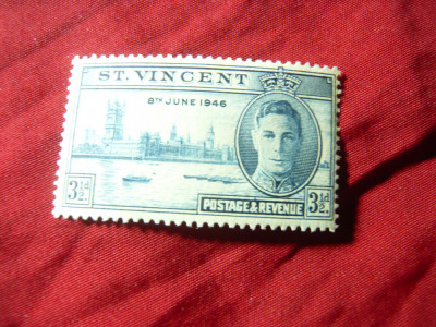 Timbru St.Vincent colonie britanica 1946 R.George VI, val. 3 1/2p foto