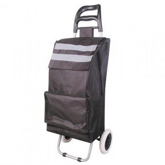 Carucior cumparaturi Strend Pro Demeter, PE/PVC, max 30 kg, 35 x 30 x 96 cm, benzi reflectorizante foto