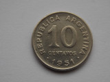 10 CENTAVOS 1951 ARGENTINA, America Centrala si de Sud