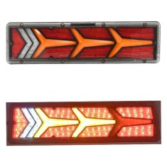 Set 2 Lampi Auto LED Spate, Universale, pentru Remorca, Camion si Trailer, utilaje agricole, 24V, Functii Semnalizare, Pozitie, STOP, 46x13cm, rosu ga