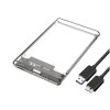 Carcasa HDD/SSD 2.5&quot; SATA la USB 3.0, Transparenta, Rack Extern pt Laptop, Compatibil cu Windows, Plug &amp; Play