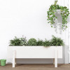 Strat &icirc;nălțat de grădină, alb, 101x30x38 cm, lemn masiv de pin, vidaXL