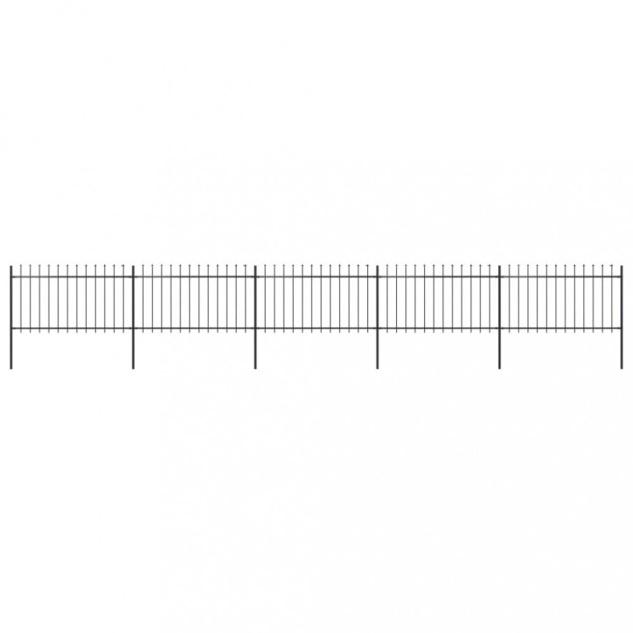 vidaXL Gard de grădină cu v&acirc;rf tip suliță din oțel 892,5x100 cm, negru