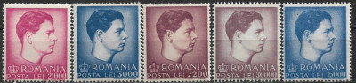 C800 - Romania 1947 - Regele Mihai 5v. neuzat,perfecta stare foto