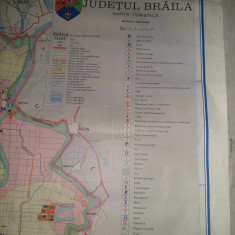 Harta TURISTICA-1985,RSR-Jud.BRAILA-INSULA MICA-LACU SARAT-Inst.de Org.Terit