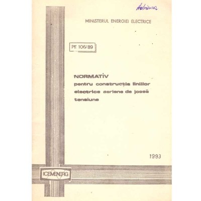 colectiv - Normativ pentru constructia liniilor electrice aeriene de foto