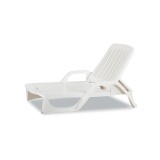Șezlong Leziter Miami, Alb, Rezistent la Intemperii, Ușor de Curățat, Protecție UV, Greutate 10,4 kg