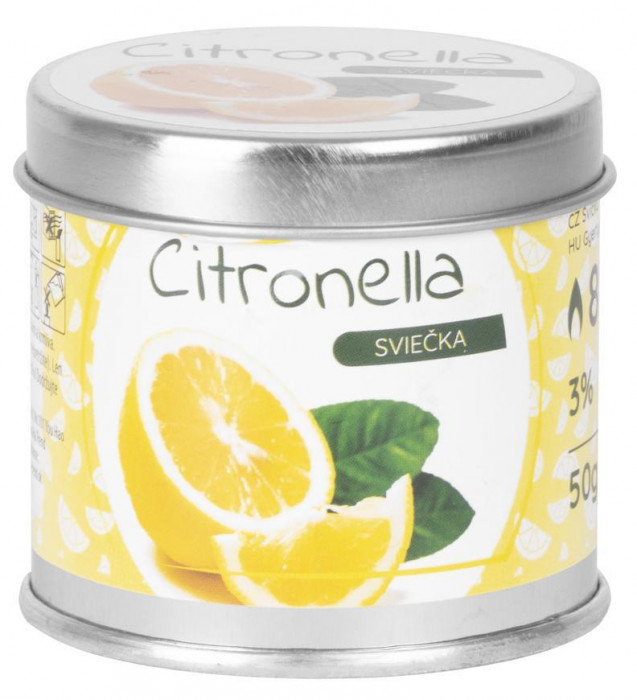 Lum&acirc;nare de citronella 50 g, staniu, pachet. 12 buc, SellBox 12 buc, 55x55 mm