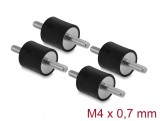 Set 4 buc amortizor vibratii M4x0.7mm/15x15mm, Delock 60799