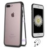 Husa Magnetica 360 iPhone 8 Plus, GloMax, Sticla Securizata, Negru/Transparenta, Anti-soc, Anti-zgarieturi, Protectie Completa