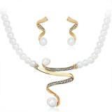 Set elegant colier + cercei cu perle Efb nr.13