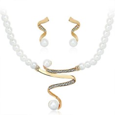 Set elegant colier + cercei cu perle Efb nr.13