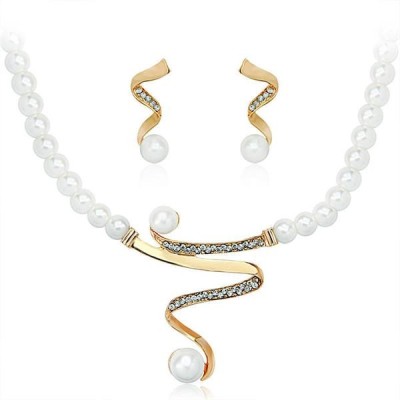 Set elegant colier + cercei cu perle Efb nr.13 foto
