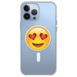 Husa personalizata apple iphone 15 pro max, magsafe, emoji love smile