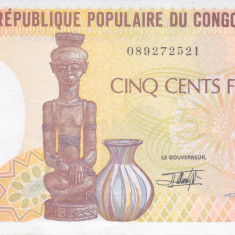 Bancnota Republica Congo 500 Franci 1991 - P8c UNC