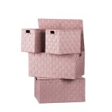 Cumpara ieftin Set 4 cutii depozitare cu capac, roz 23 x 17 x 19 cm, 38 x 27,5 x 20 cm, 40 x 29,5 x 20,5 cm