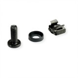 Set 100 buc suruburi M6 montare rack/cabinet/dispozitive 19&quot; Negru, Roline 26.50.5005