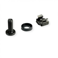 Set 100 buc suruburi M6 montare rack/cabinet/dispozitive 19&quot; Negru, Roline 26.50.5005